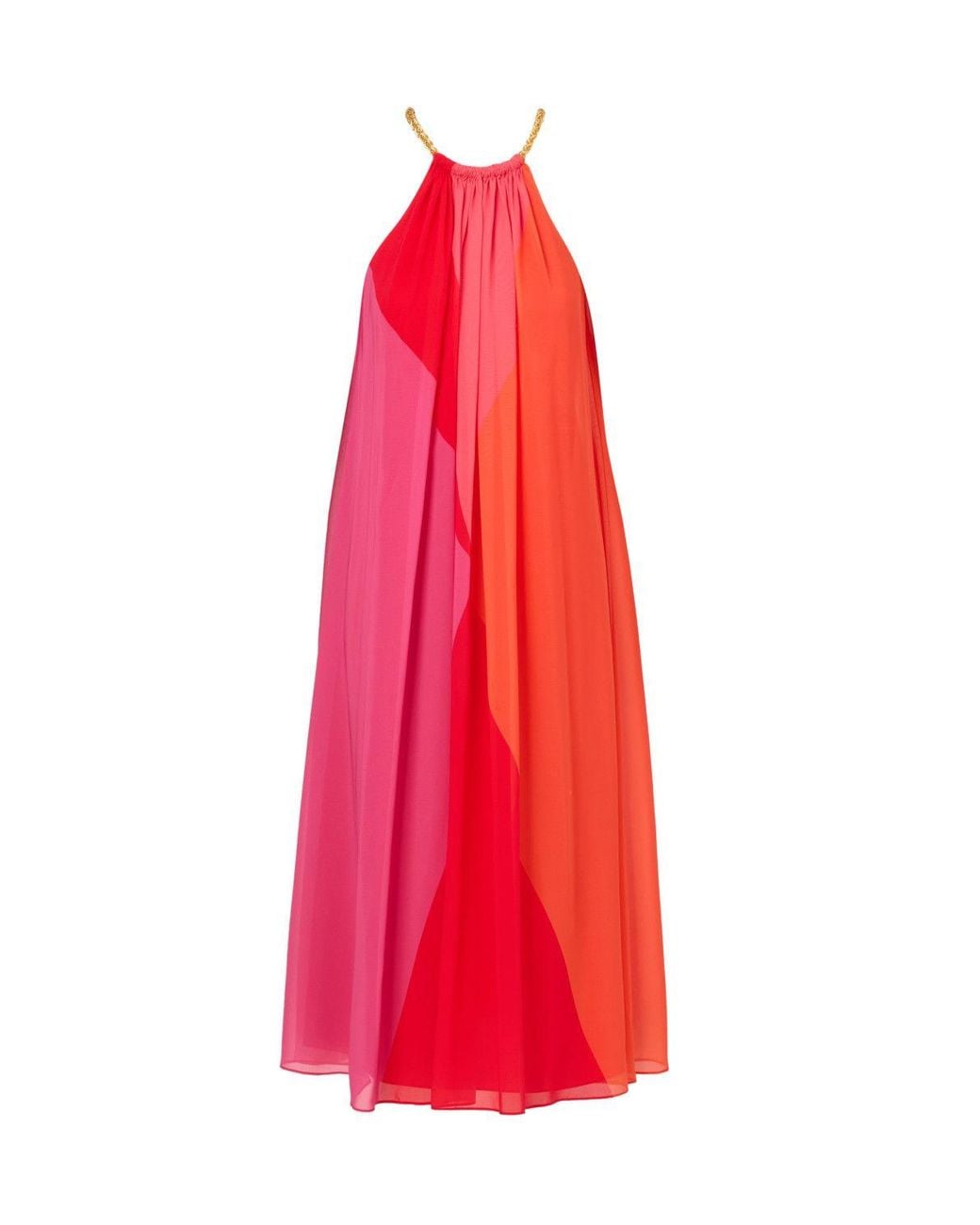Adrianna Papell Red Colour Block Chiffon Dress