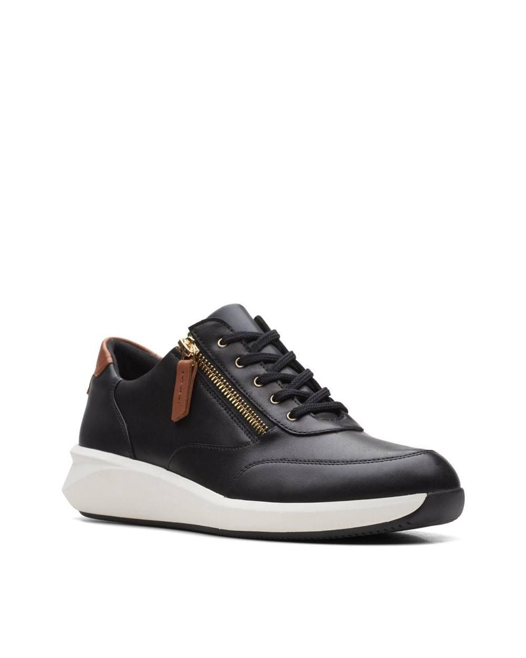 Clarks Blue Un Rio Zip Leather Trainers