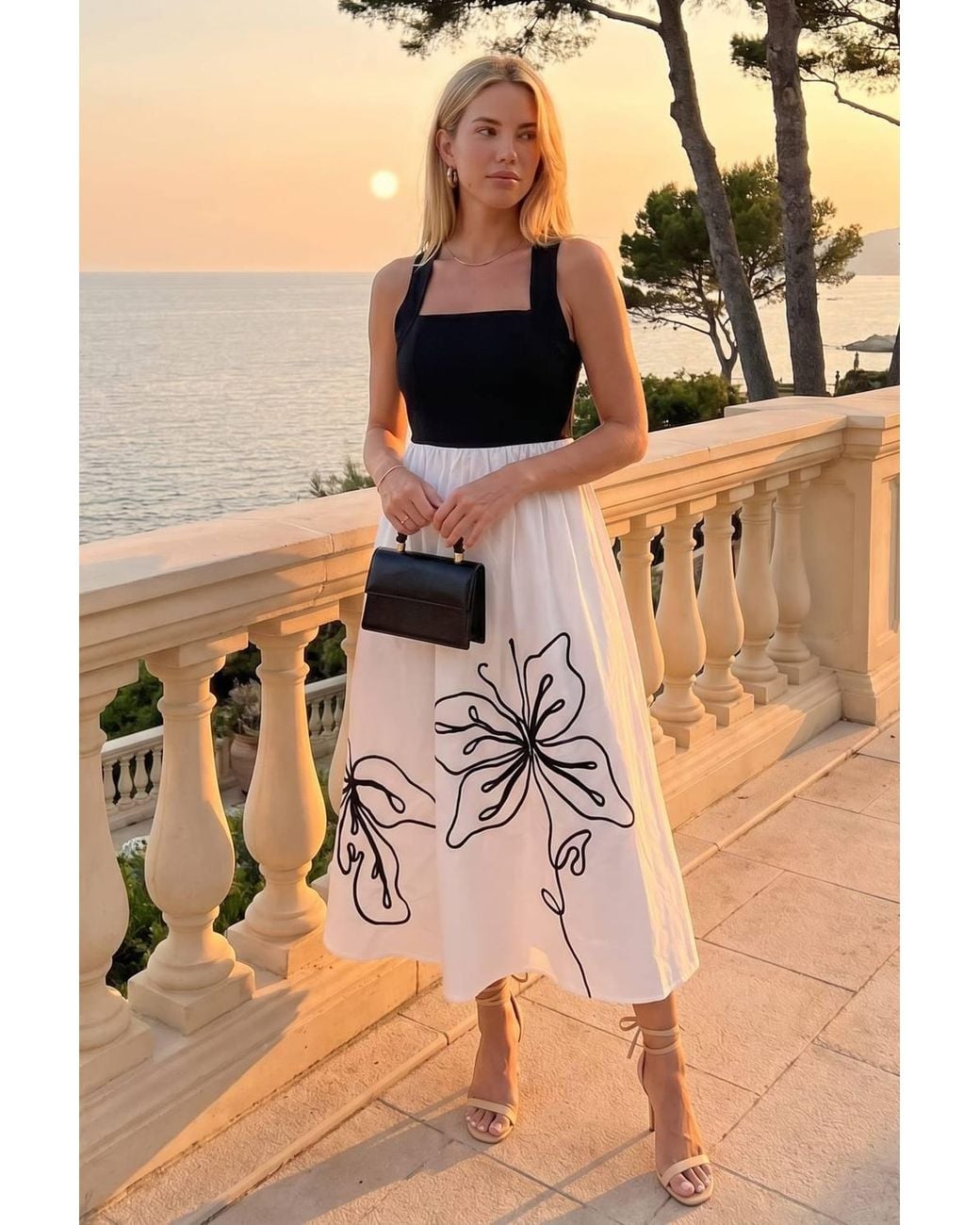 Style Cheat Multicolor Mono Embroidered 2In1 Dress