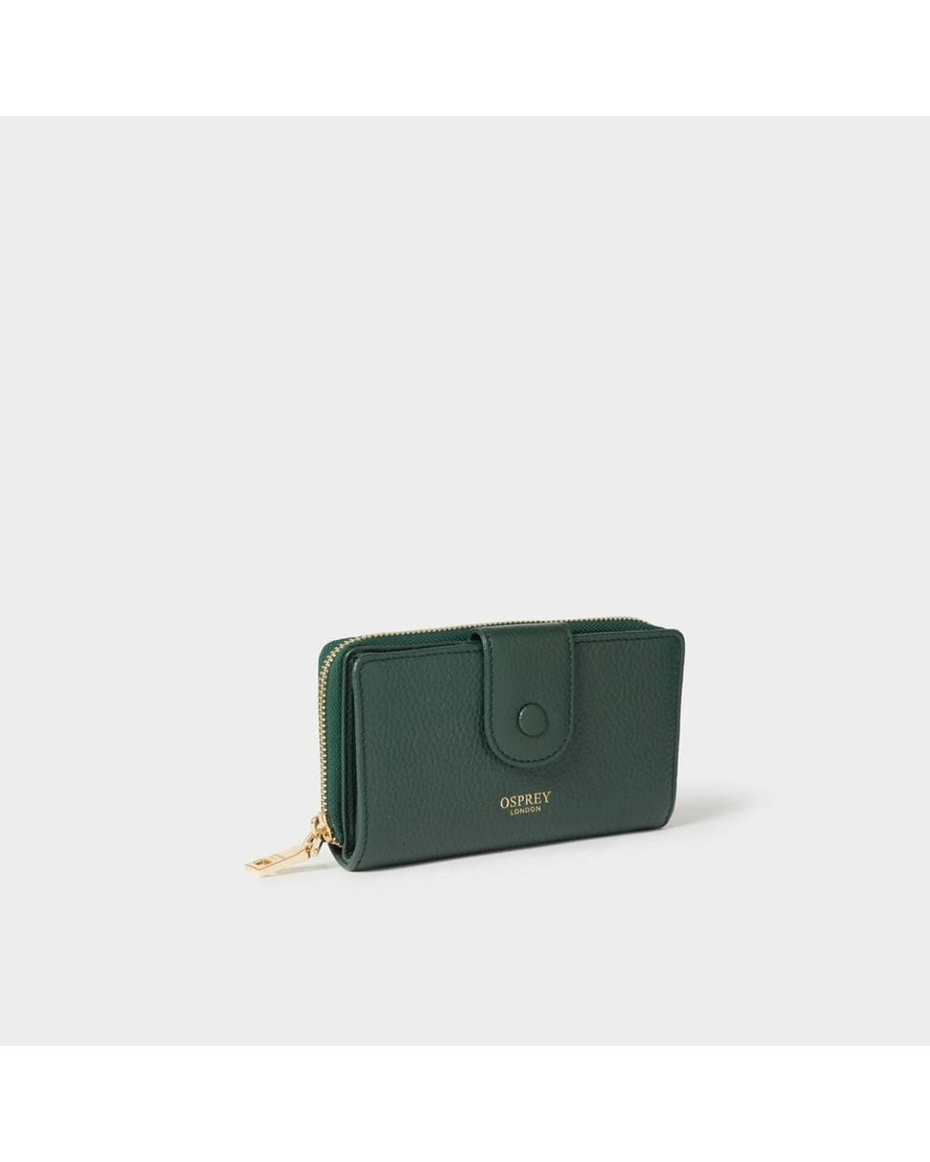 Osprey Green The Core Medium Leather Popper Matinee Purse