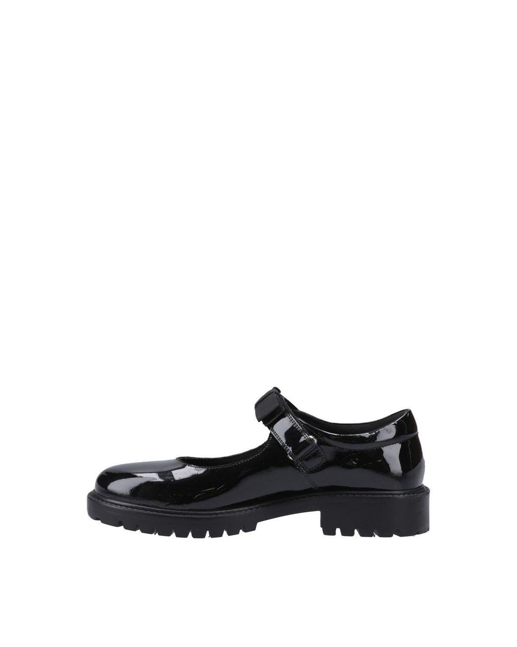 Hush Puppies Black Astrid Bow Patent Senior