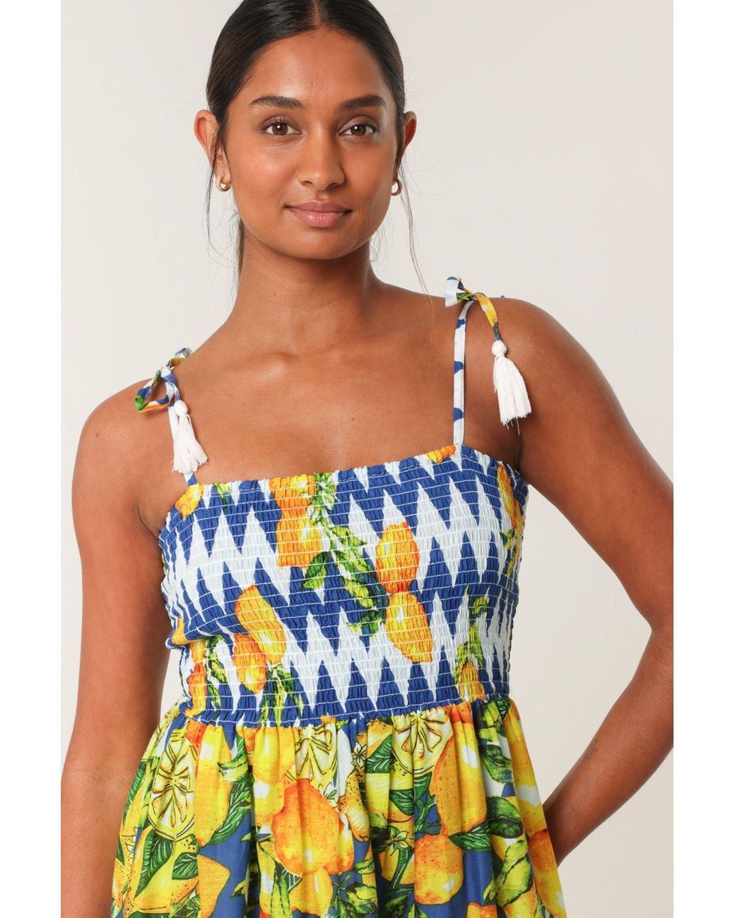 Blue Vanilla Multicolor Multi Sleeveless Square Maxi Dress