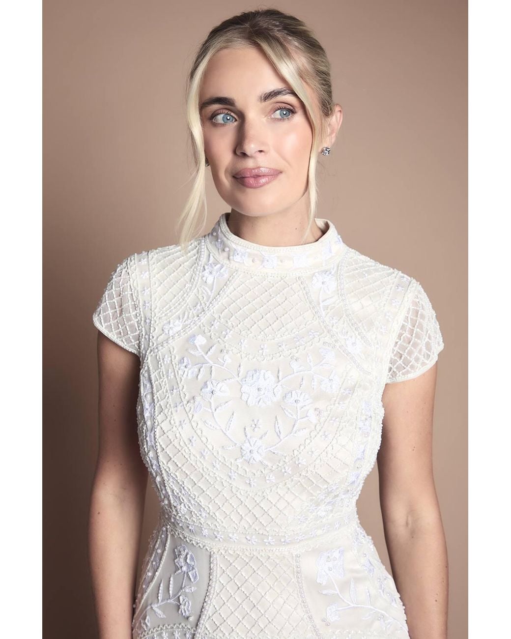 Coast Natural Honoured Petite Beaded & Embellished Cap Sleeve Fishtail Wedding Dress