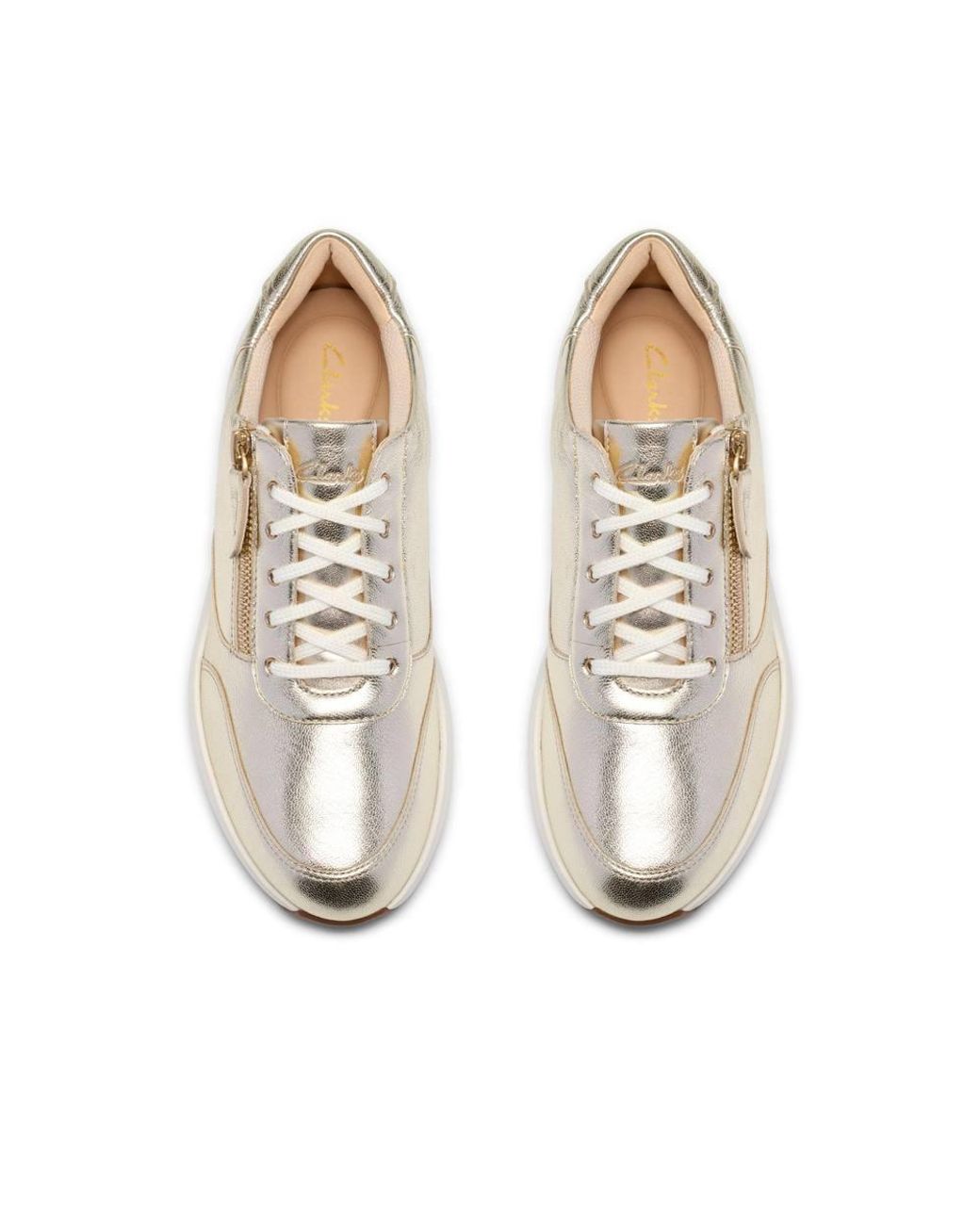 Clarks Gray Un Rio Zip Metallic Trainers, Lace Up