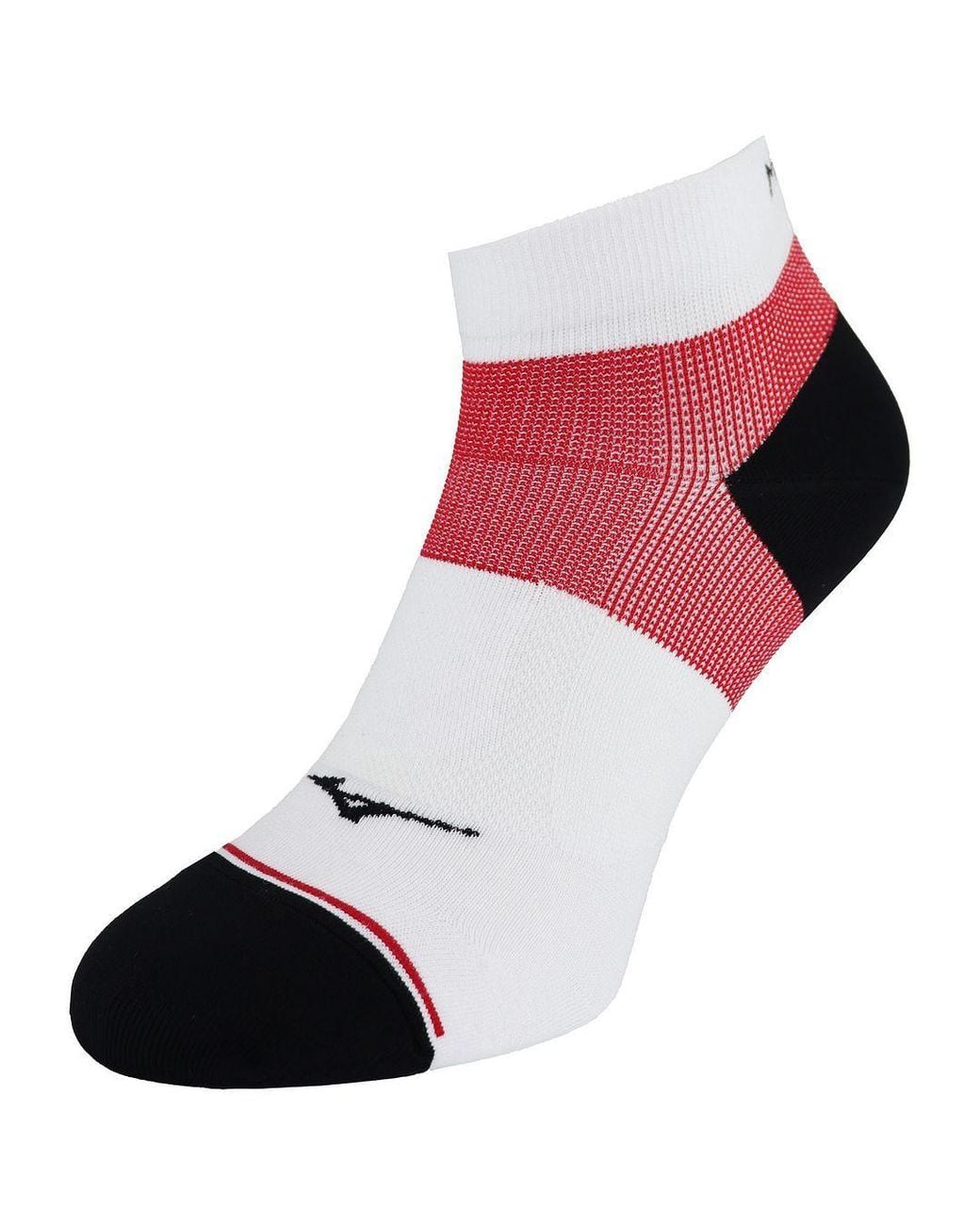 Mizuno White Drylite/ Support Mid Running Socks for men