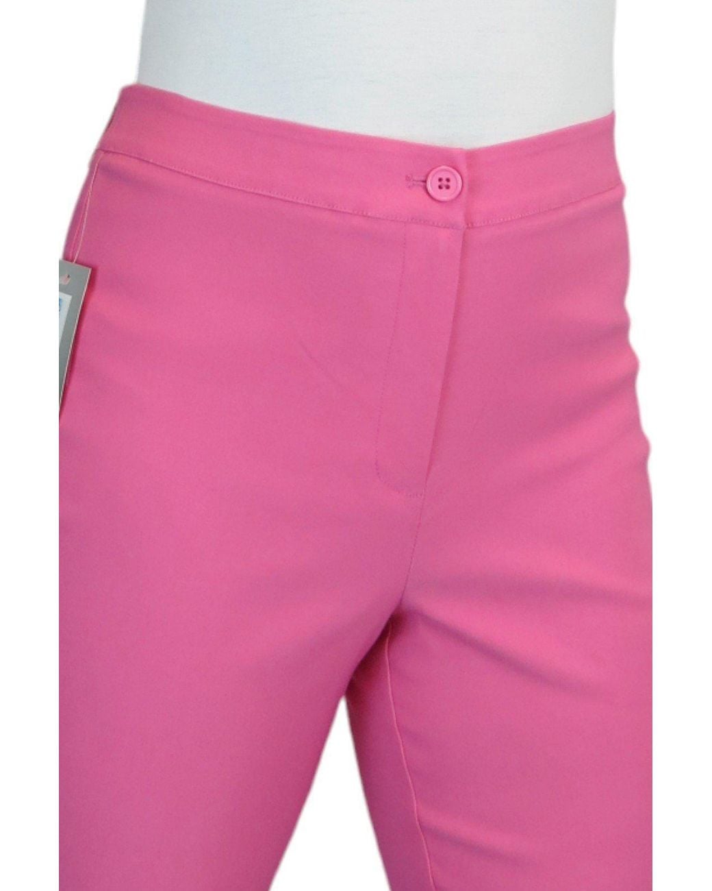Paulo Due Pink Slim Fit Stretch Cropped Trousers