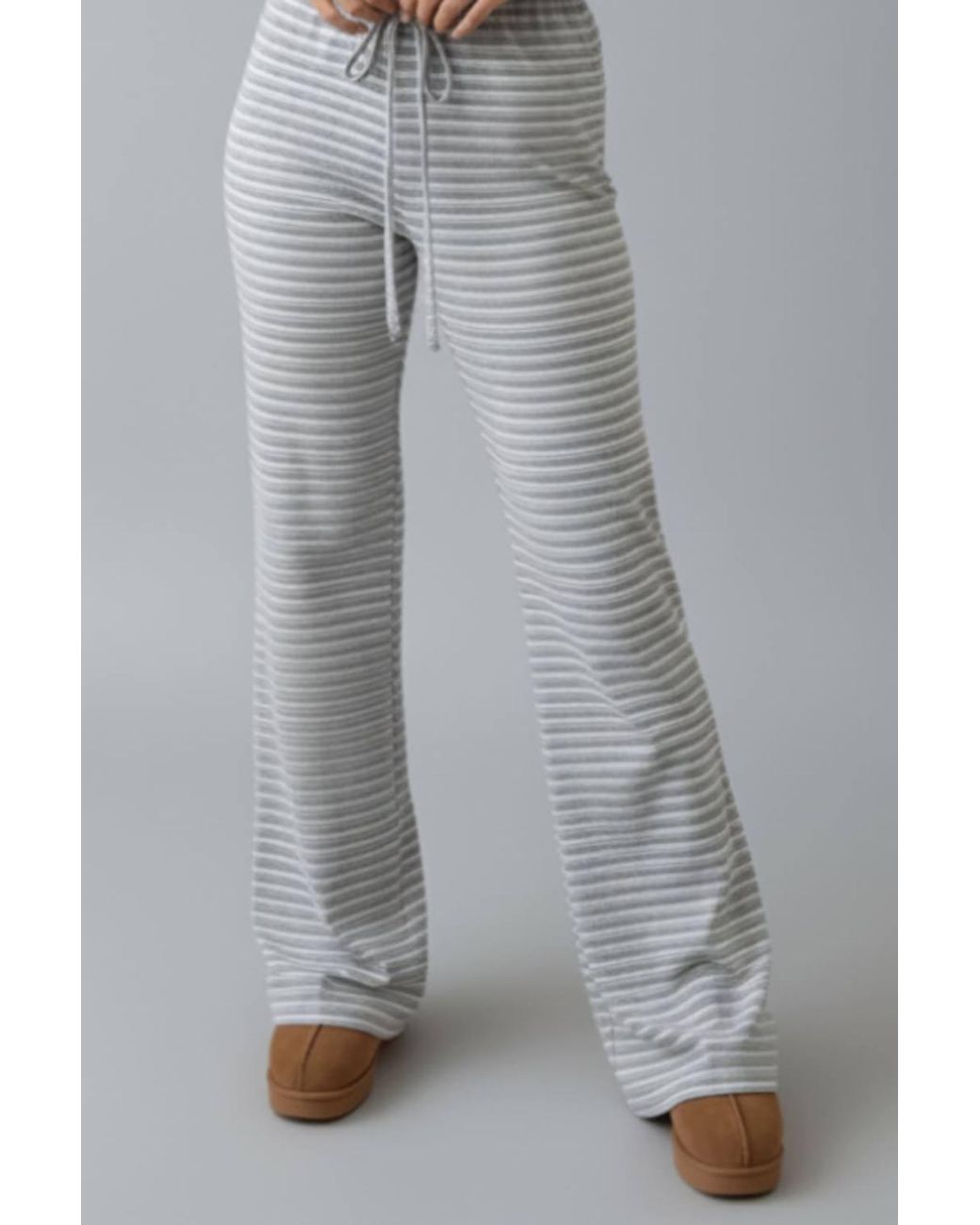 Stylewise Gray Striped Long Sleeve Top & Trouser Co-Ord