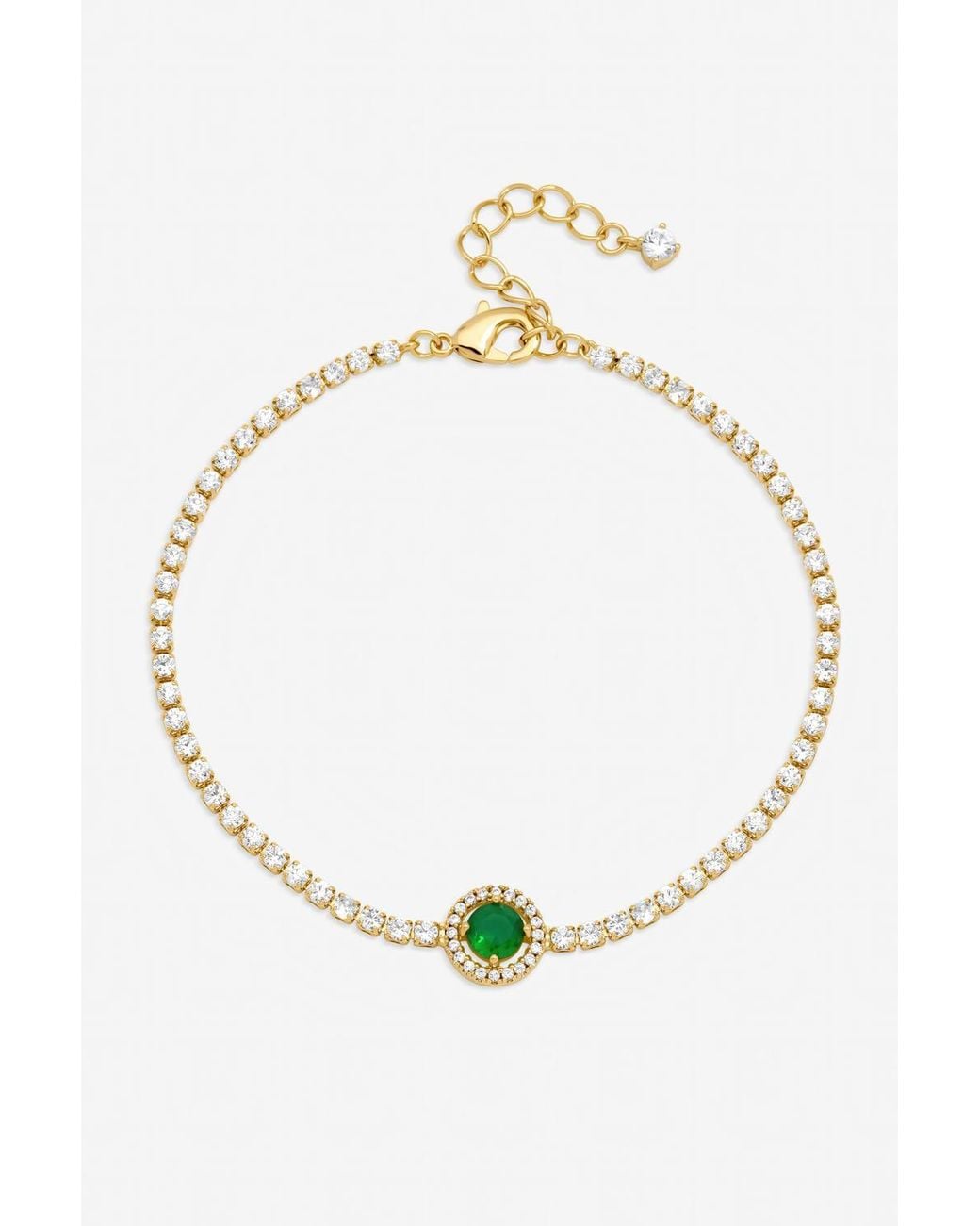 Jon Richard Metallic Plated & Emerald Crystal Stone Bracelet