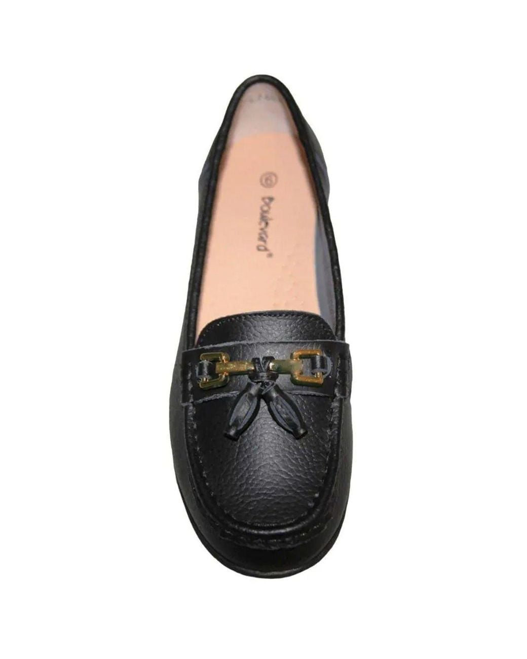 Boulevard Black Action Leather Saddle Loafers