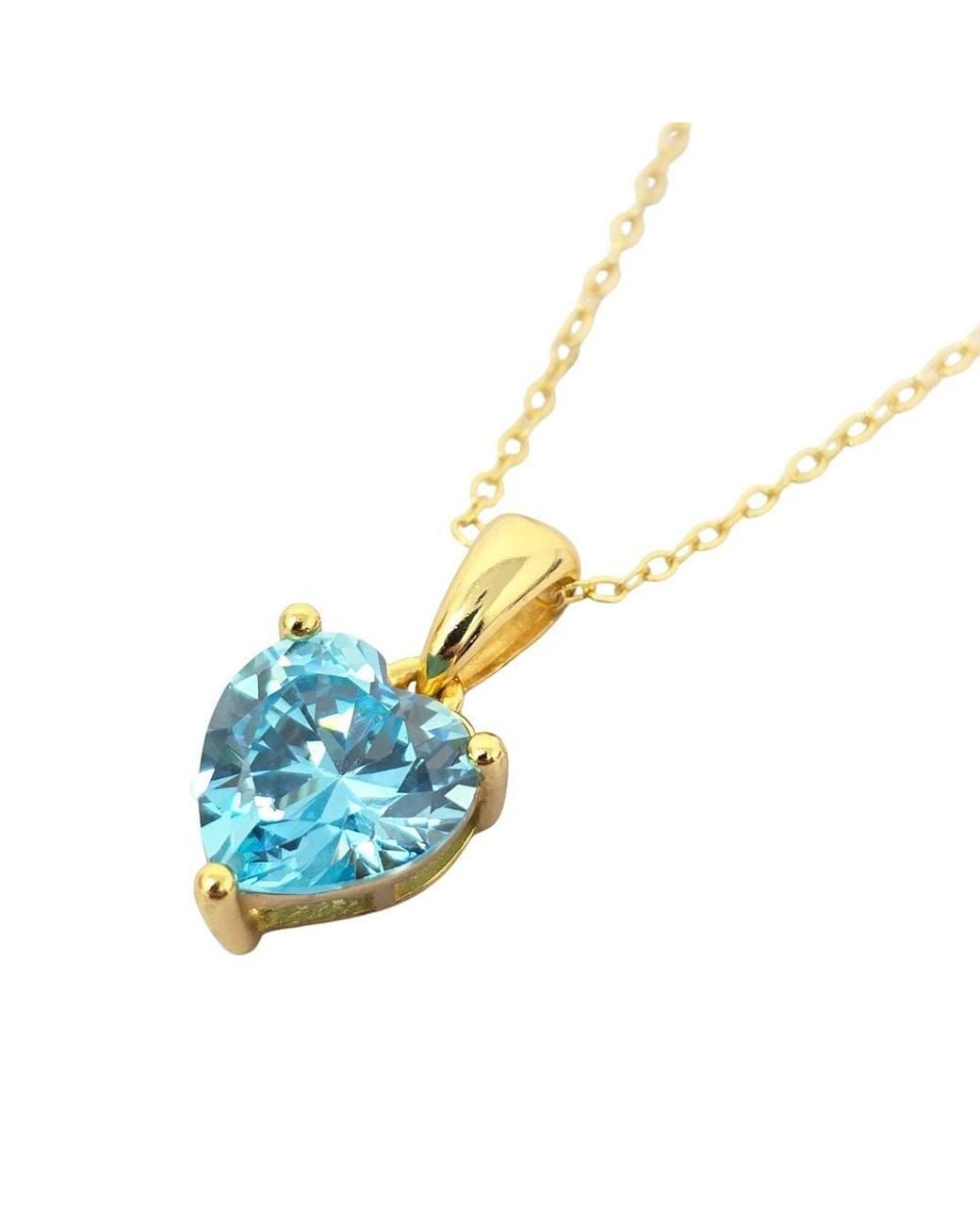 Harfi Blue Topaz December Birthstone Love Heart Necklace