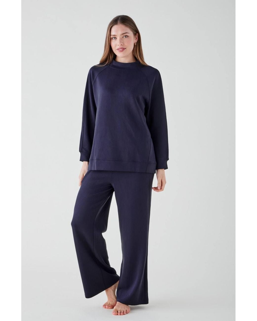 The Night Store Blue Turtle Neck Lounge Trouser Set