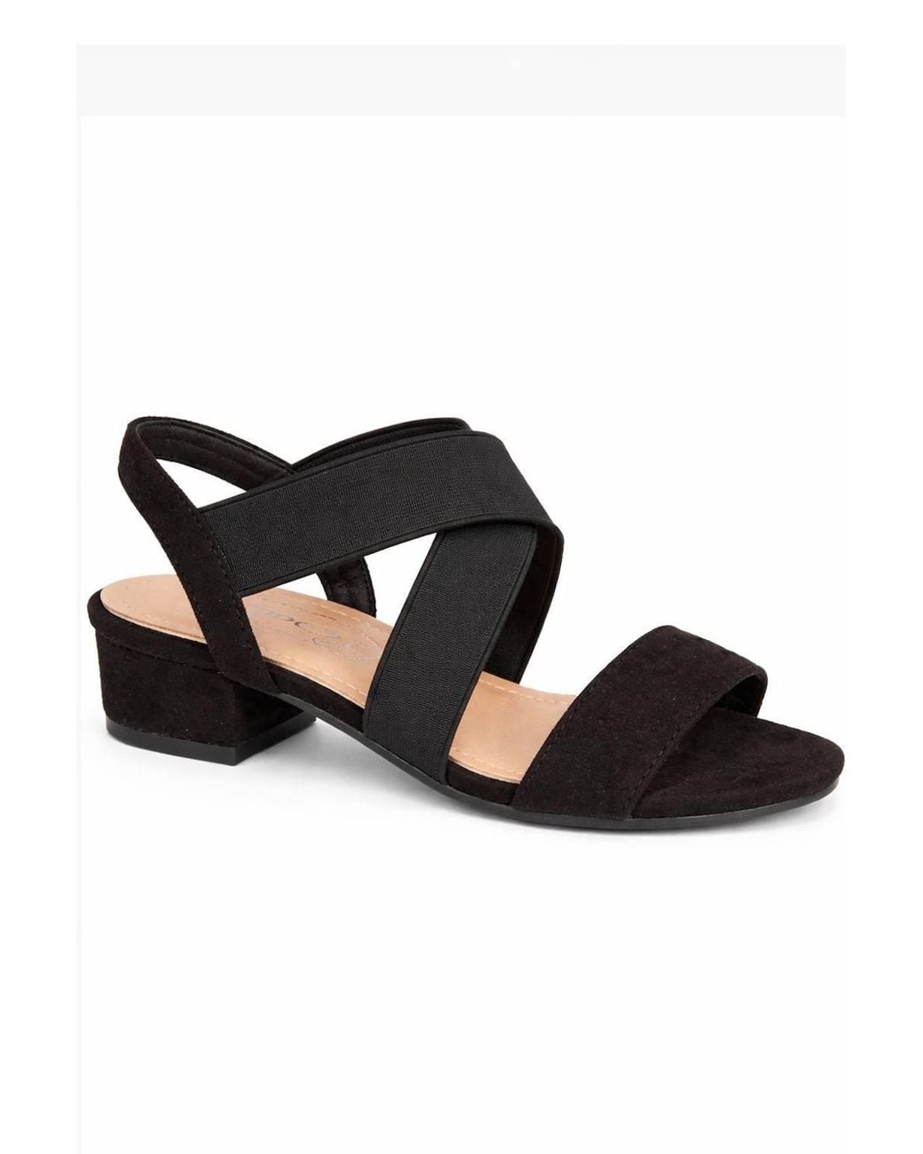 Spot on Natural Elastic Strap Low Heel Comfort Sandals