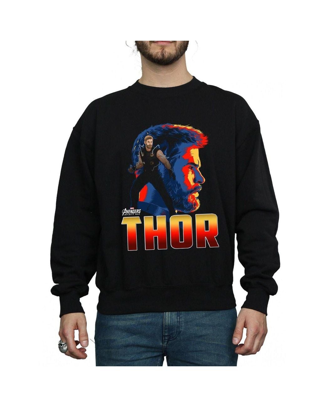 Marvel Black Avengers Infinity War Thor Character Sweatshirt for men