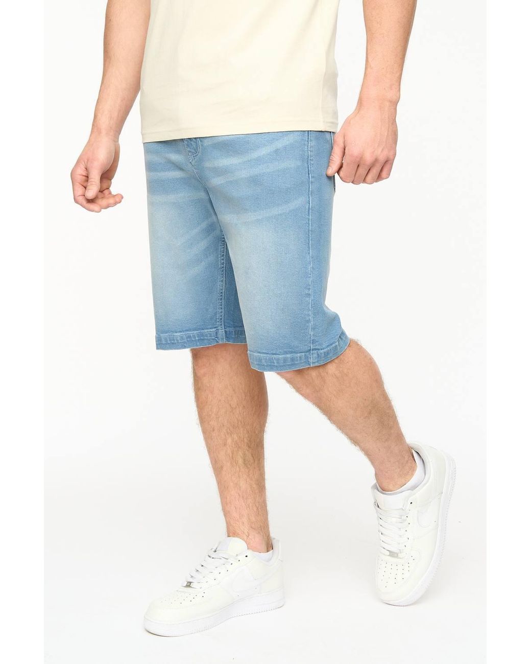 Crosshatch Blue Kamaline Stretch Denim Shorts for men