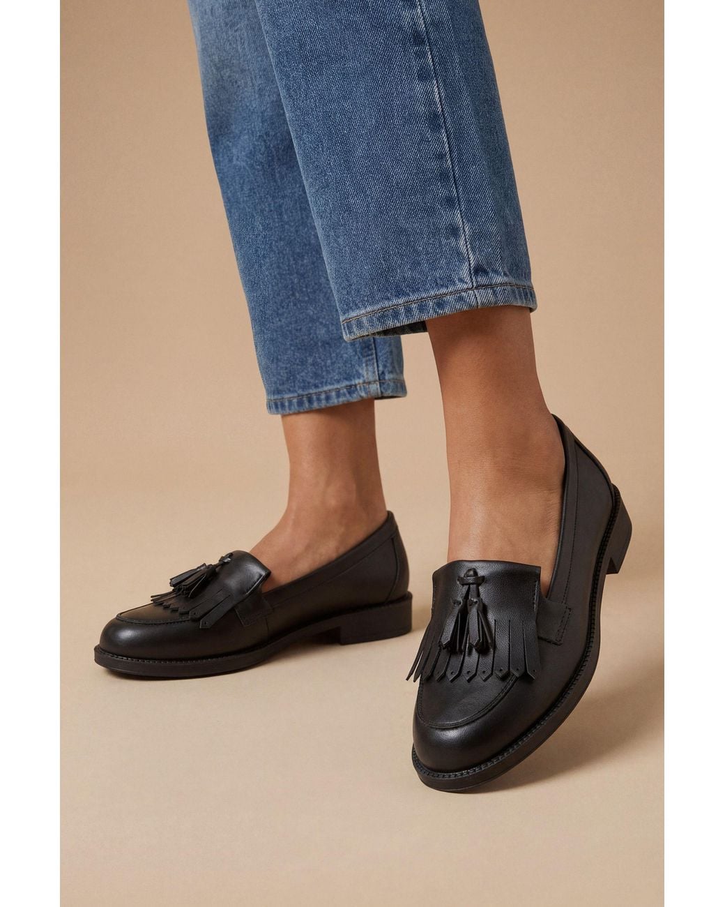 Dorothy Perkins Blue Wide Fit Leigh Fringe Loafers