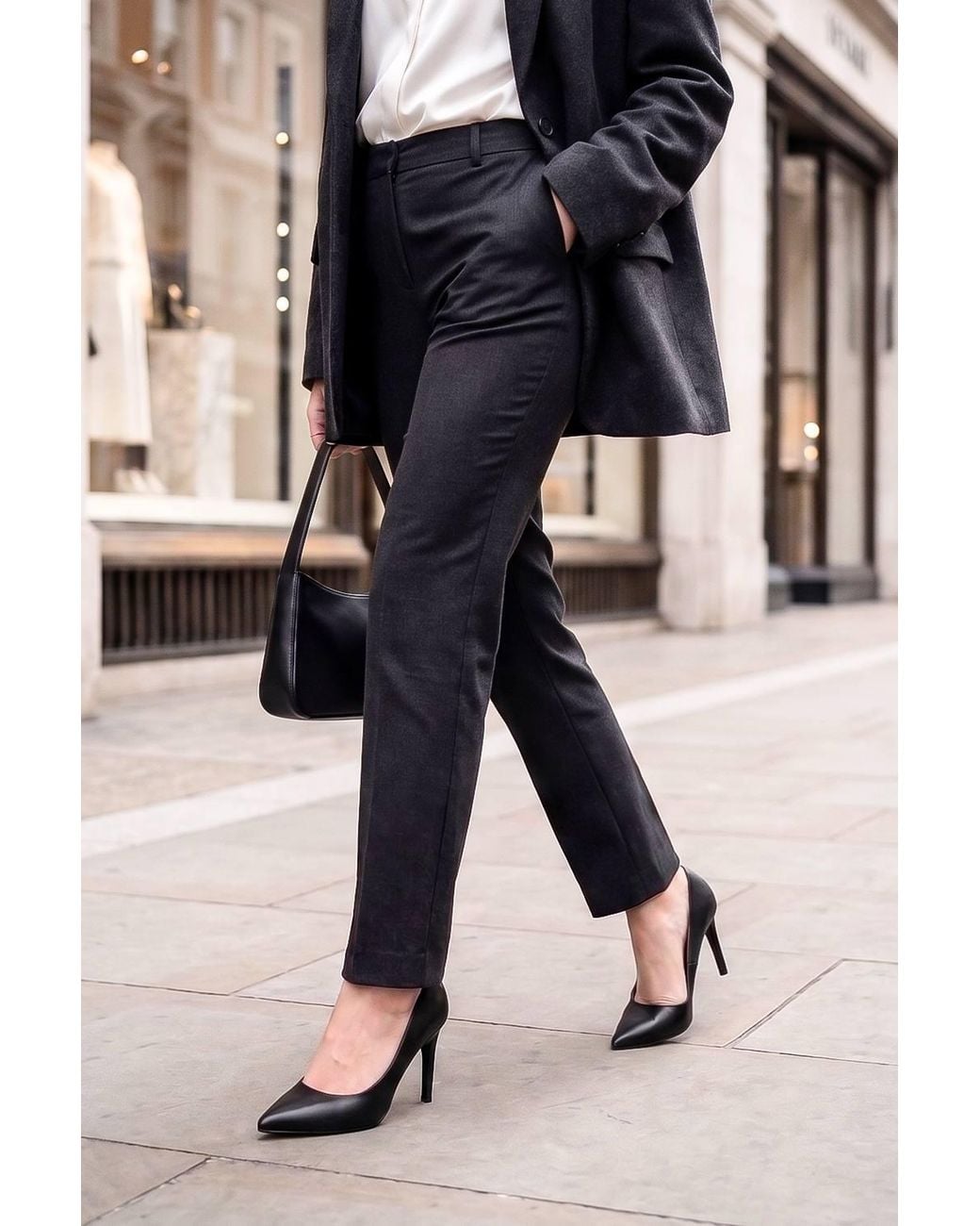 Spot on Black Classic High Heel Court Shoes