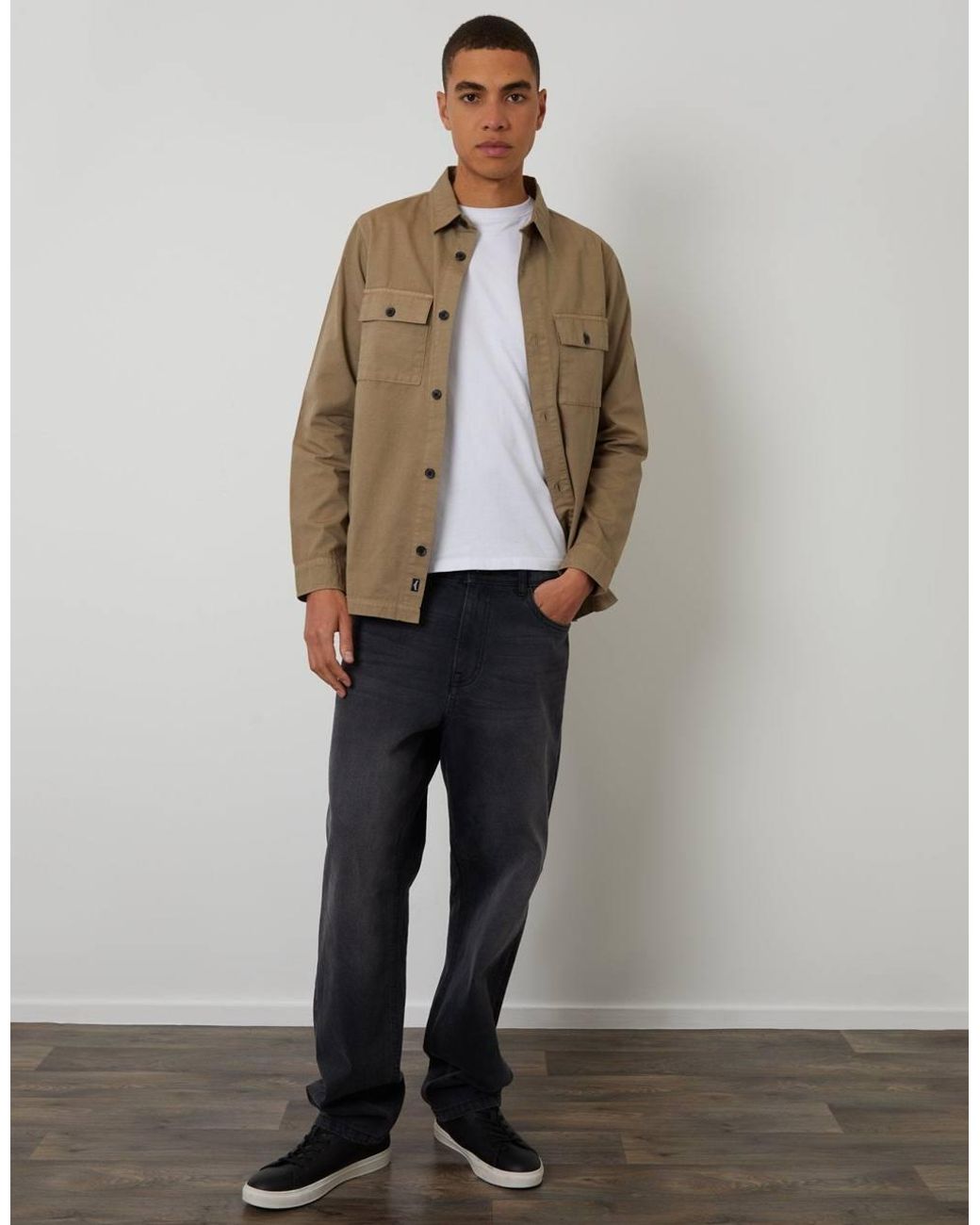 Threadbare Natural Lightweight Shacket for men