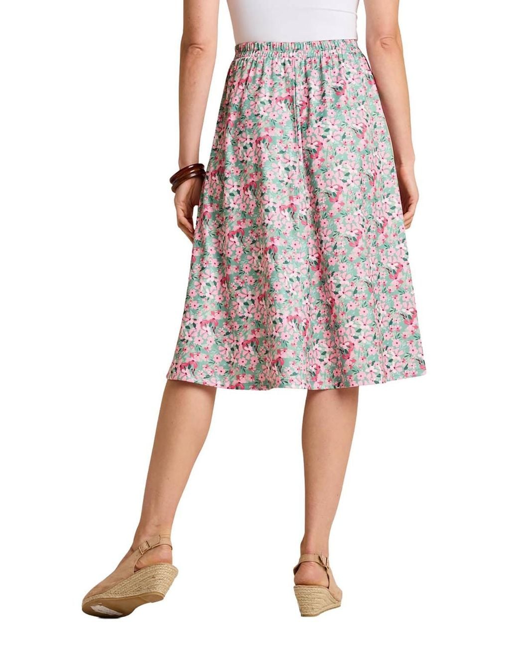 Chums Pink Print Elasticated Waist Skirt