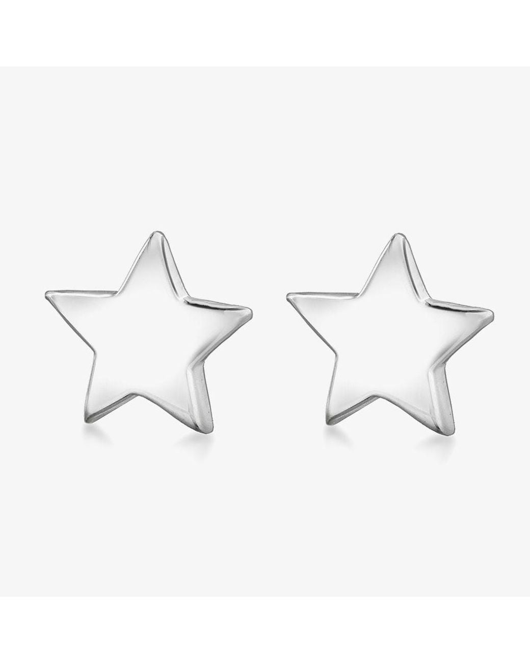 T.H.Baker Metallic Sterling 9.5Mm Star Stud Earrings 8.55.4720