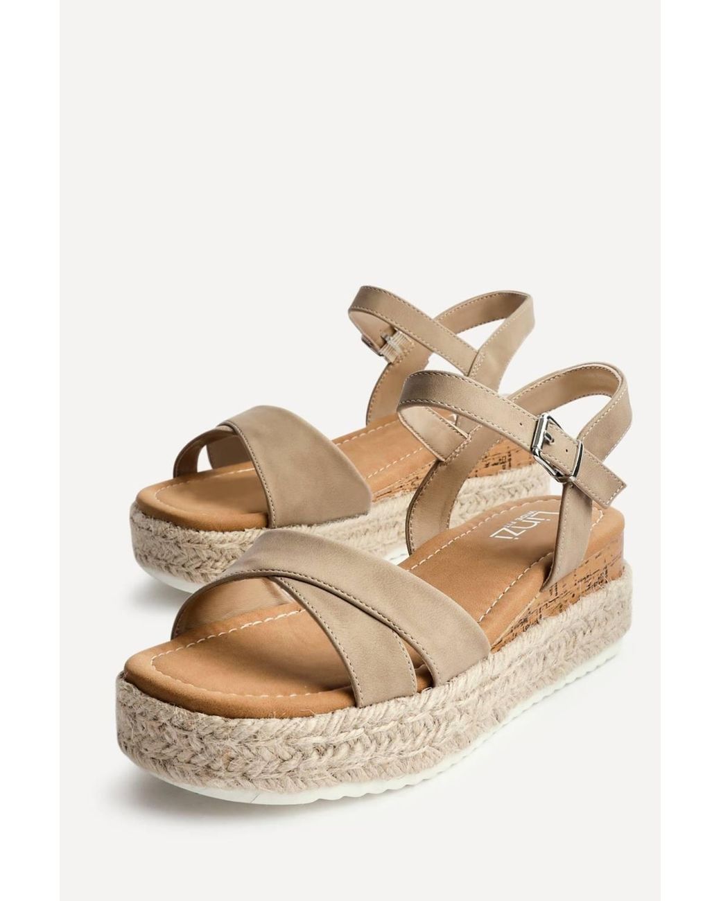 Linzi Gray Sarelli Wide Fit Flatform Sandals