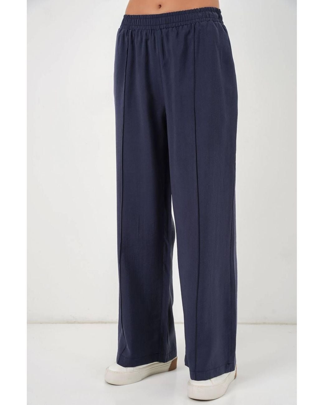 Bigdart Blue Wide Leg Trousers With Elastic Waist