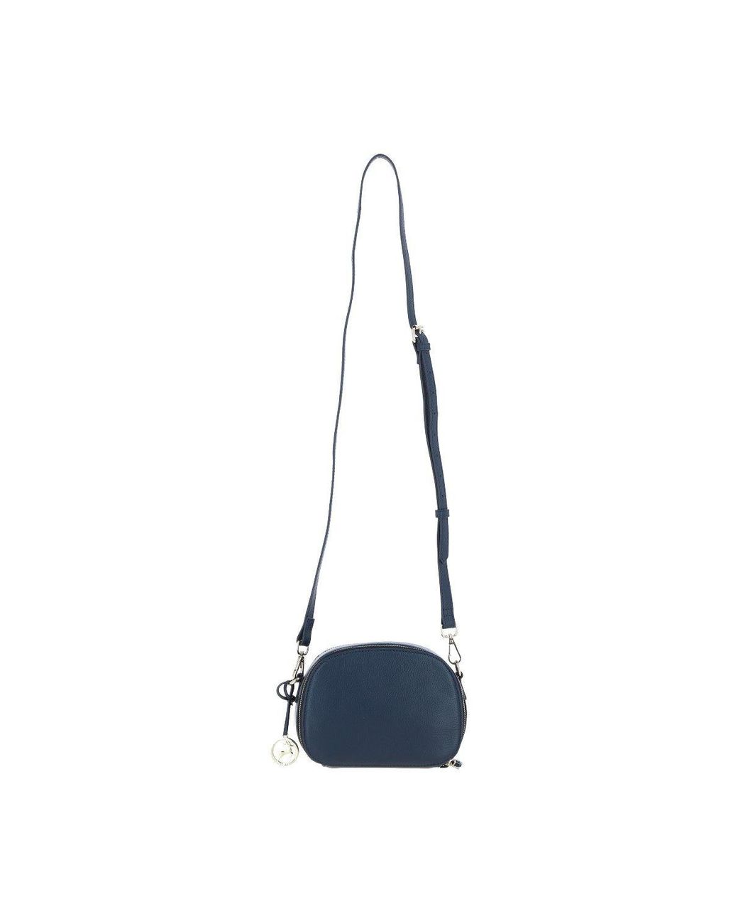 Ashwood Leather Blue Real Leather Compact Crossbody Bag With Adjustable Strap