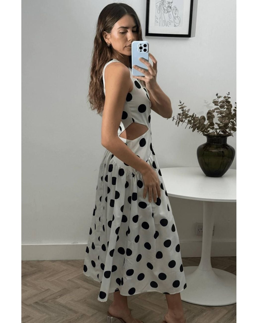 Style Cheat White Jasmine One-Shoulder Cut-Out Midi Mono Dress