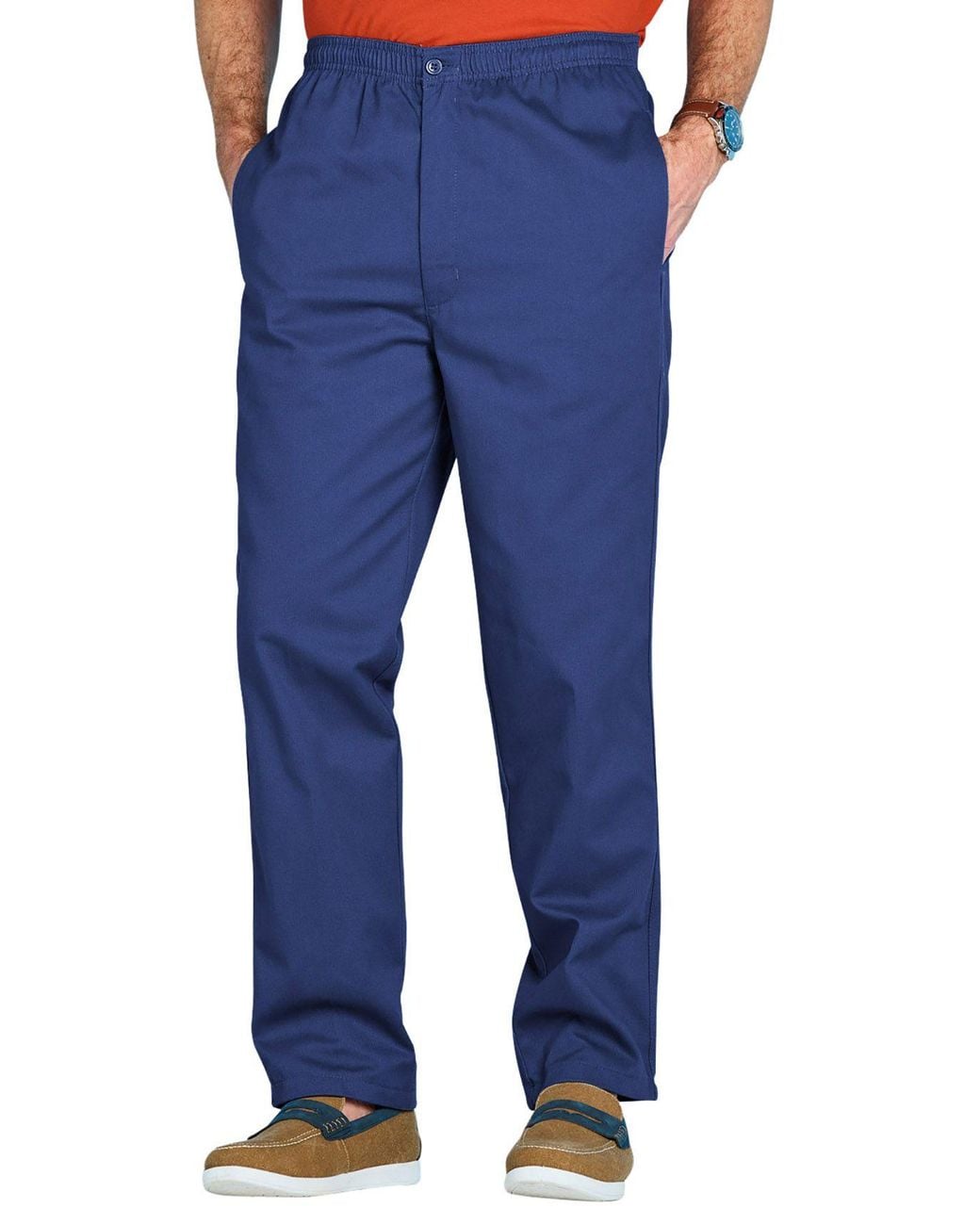 Chums Blue Elasticated Waist Cotton Rugby Trousers With Drawcord for men