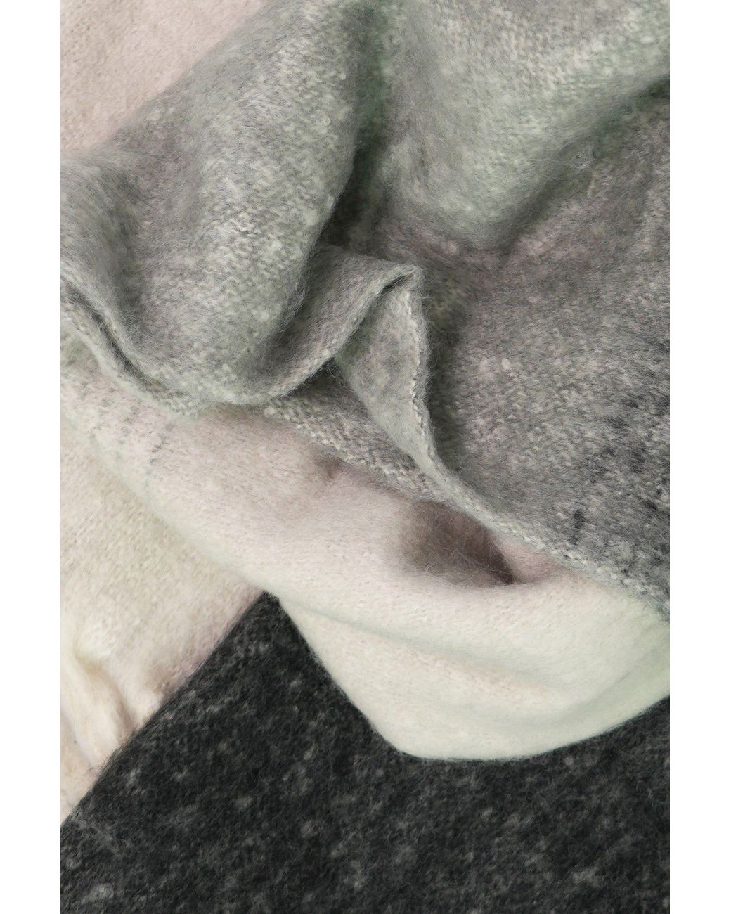SARTA Brown Ana Colour Block Tasselled Heavyweight Winter Scarf