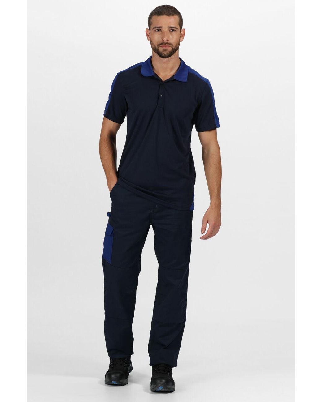 Regatta Blue Contrast Wicking Polo Shirt for men