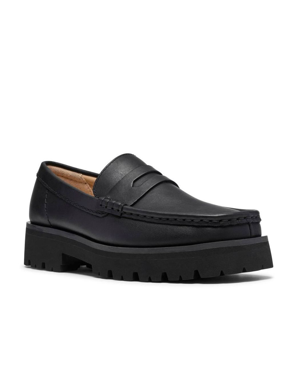 Clarks Black Yukoner Penny Leather Loafers, Slip Ons