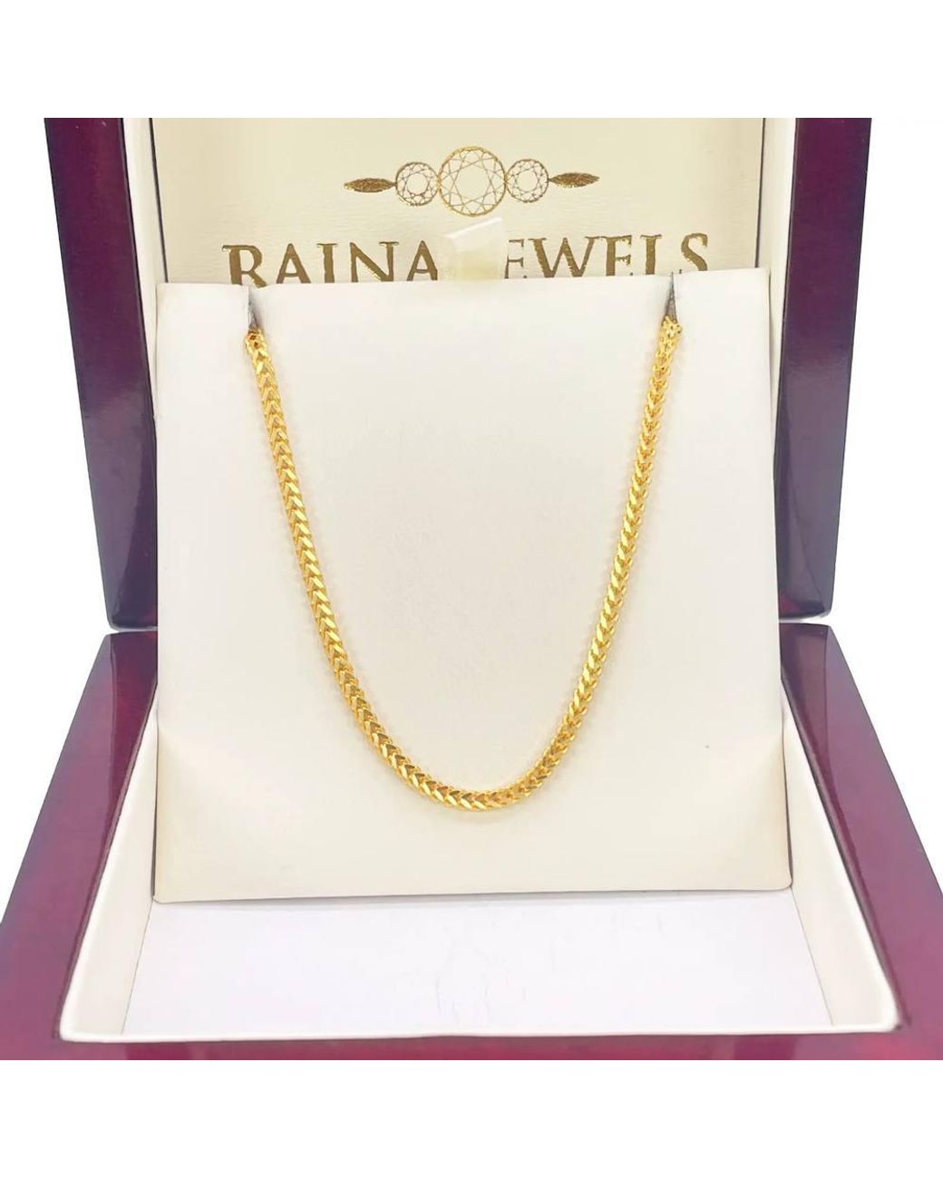 Raina Jewels Metallic 22Ct Solid Foxtail Chain Necklace 22" Inches 2.4Mm Width
