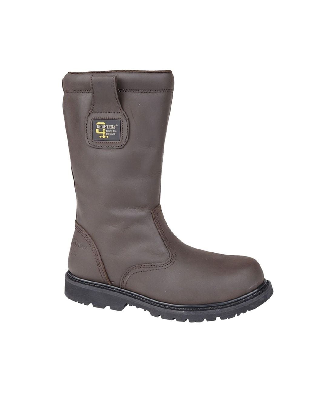 Grafters Brown Safety Toe Cap Rigger Boots for men