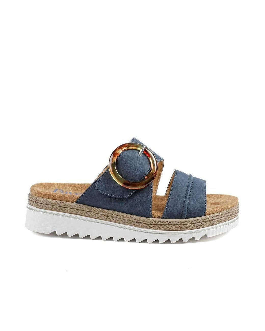 Pavers Blue Adjustable-Fitting Mules