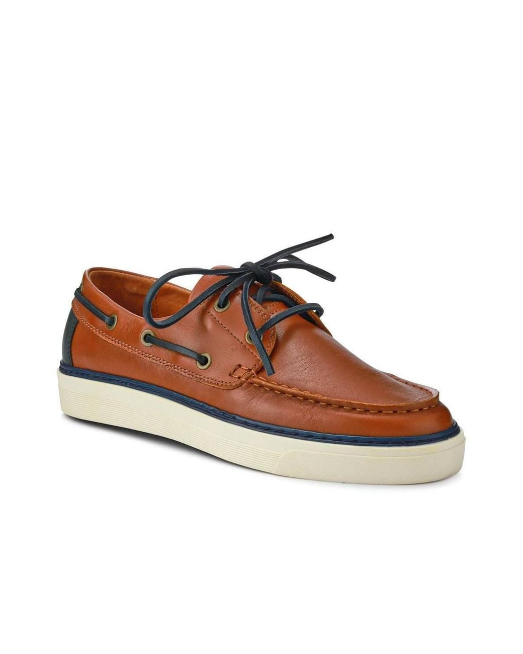 Jones Bootmaker Brown Rhodes Leather Boat Shoes for men