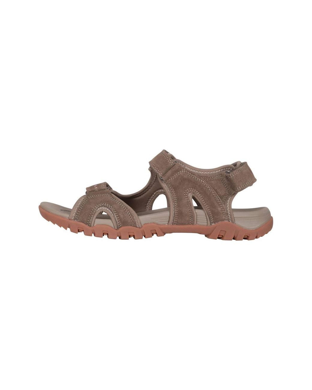 Mountain Warehouse Brown 'Rock Pool' Suede Neoprene Lined Adjustable Summer Walking Sandals for men