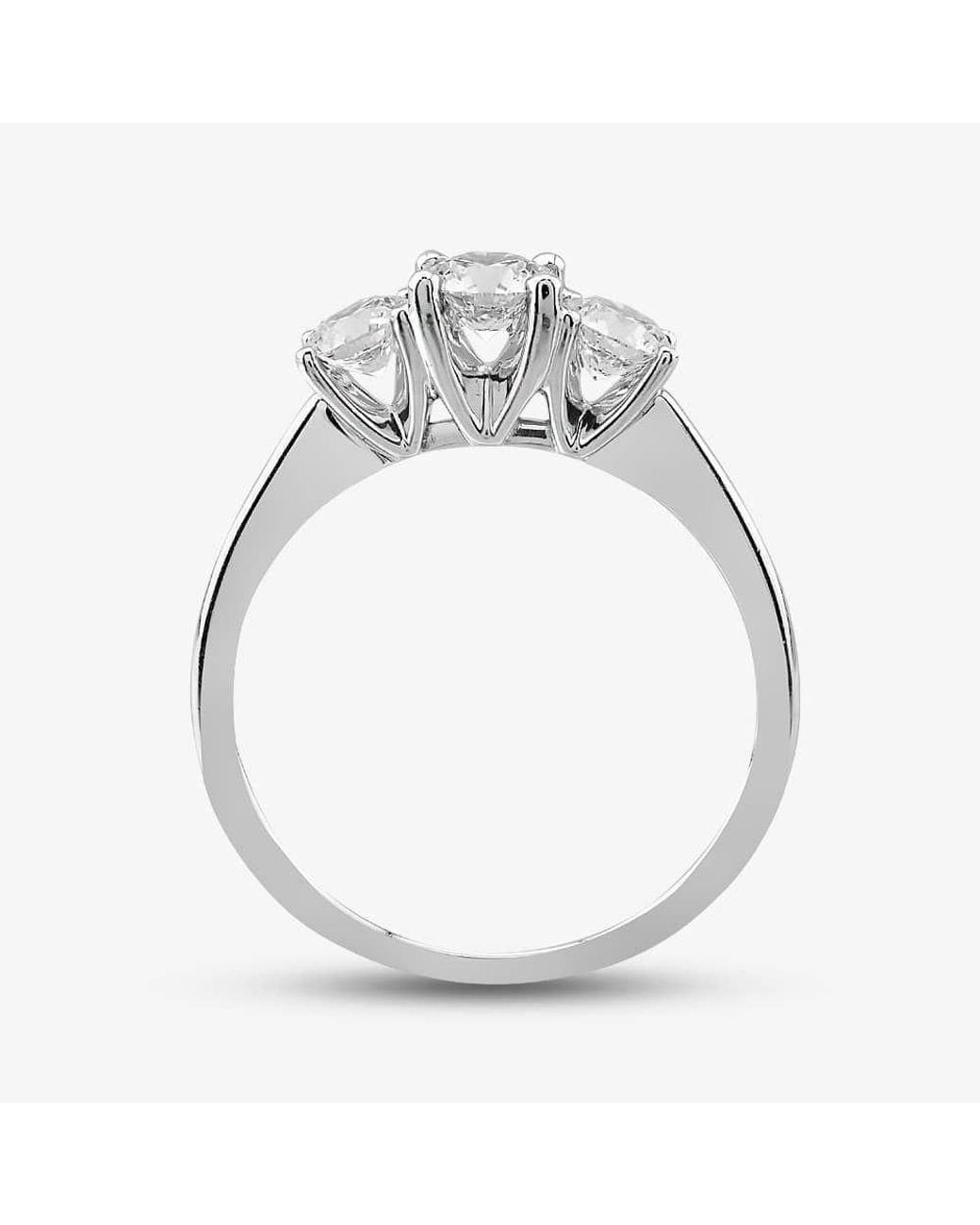 T.H.Baker White Platinum 0.54Ct Diamond Three Stone Ring 3166/54