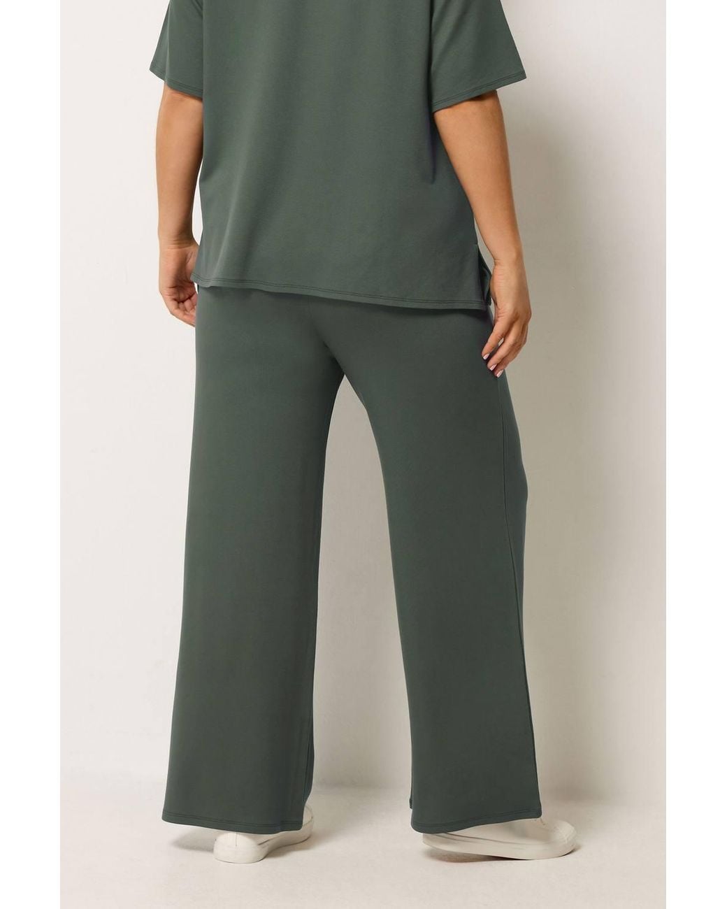 Yours Green Soft Touch Wide Leg Joggers