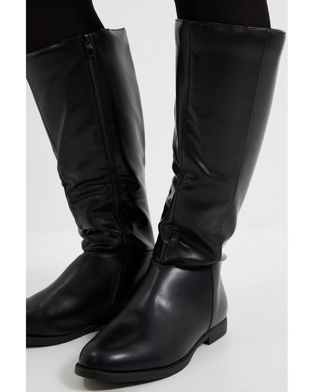 Dorothy Perkins Black Karla Knee High Flat Boots