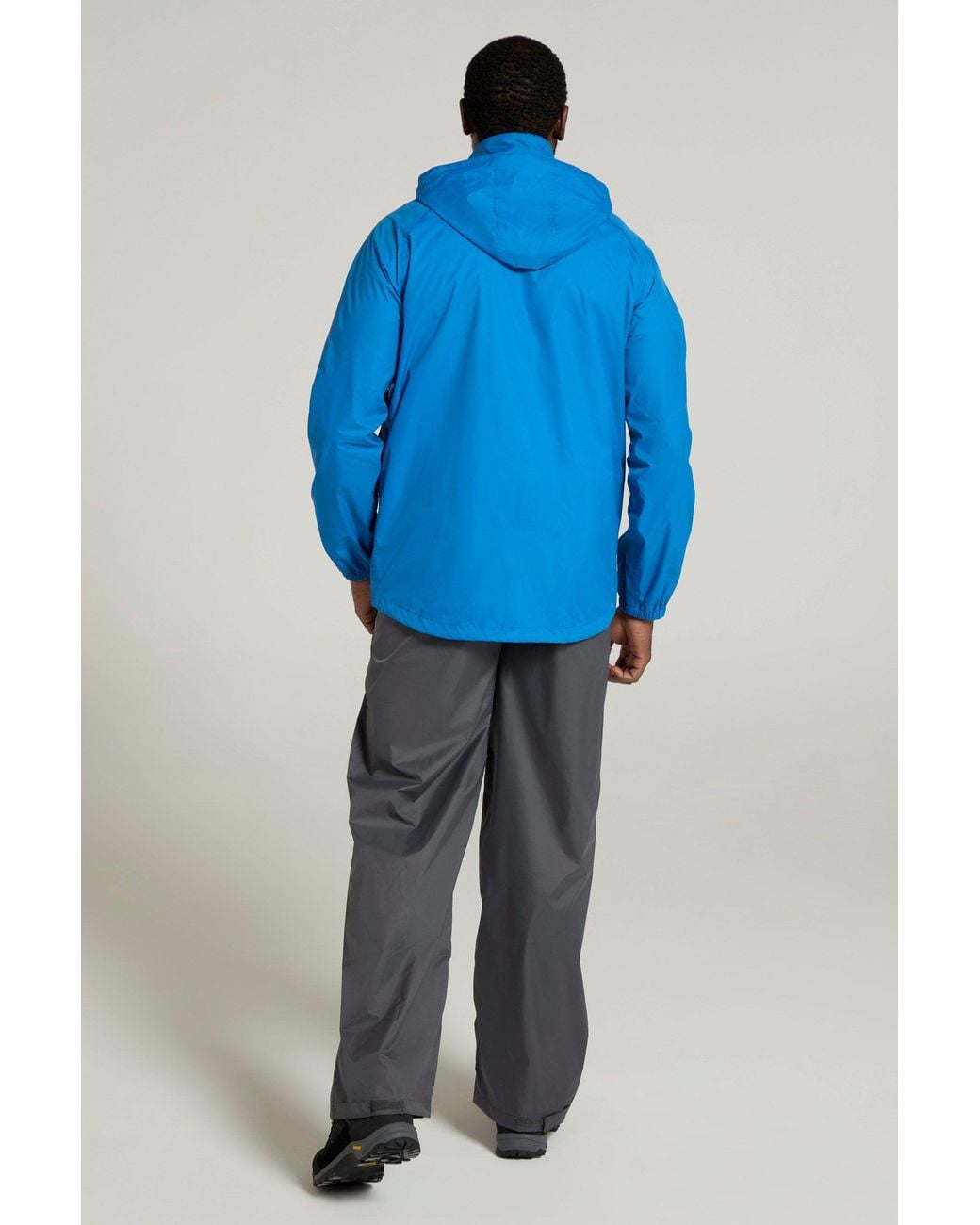 Mountain Warehouse Blue 'Pakka Ii' Waterproof Packable Breathable Hooded Full Zip Jacket for men