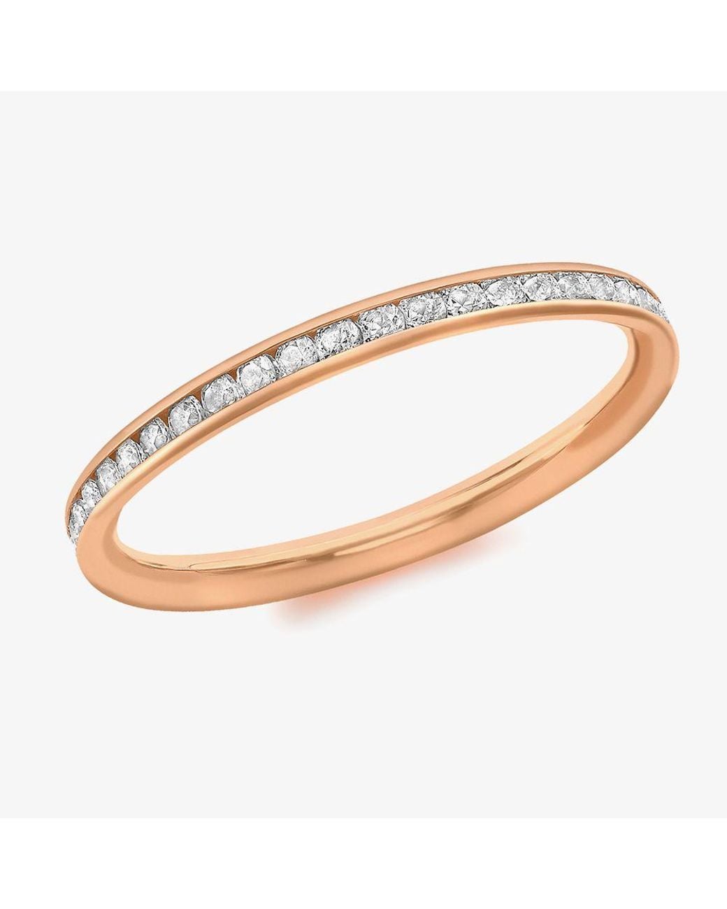 T.H.Baker White 9Ct 2Mm Crystal-Set Eternity Ring 5.84.9079