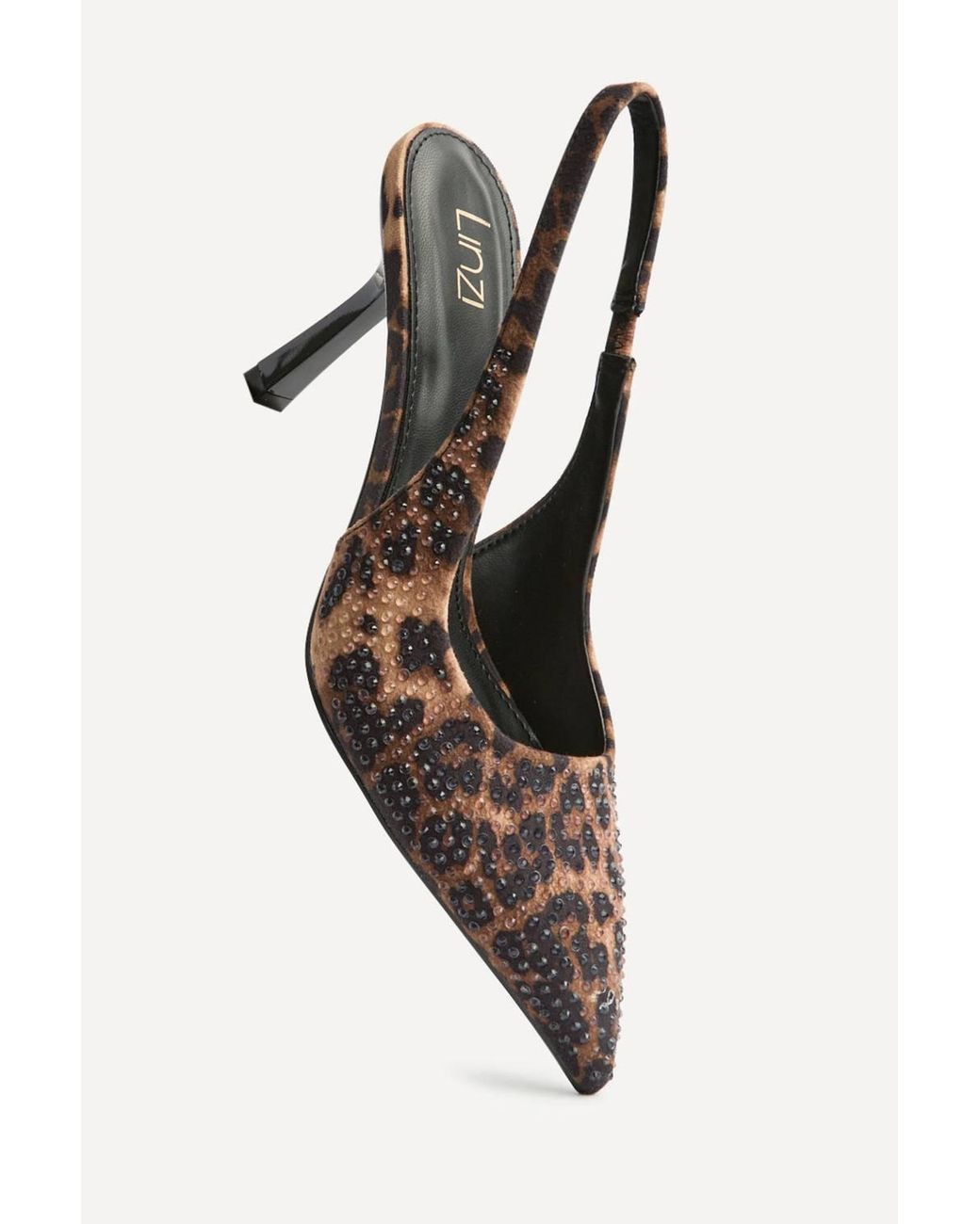 Linzi White Hotfix Leopards Embellished Court Heels