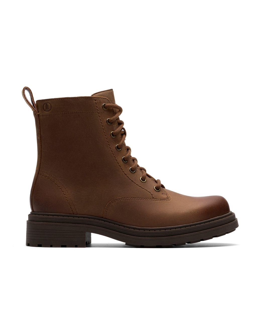 Clarks Brown Orinoco 3 Style Walnut Leather Ankle Boots, Lace Up