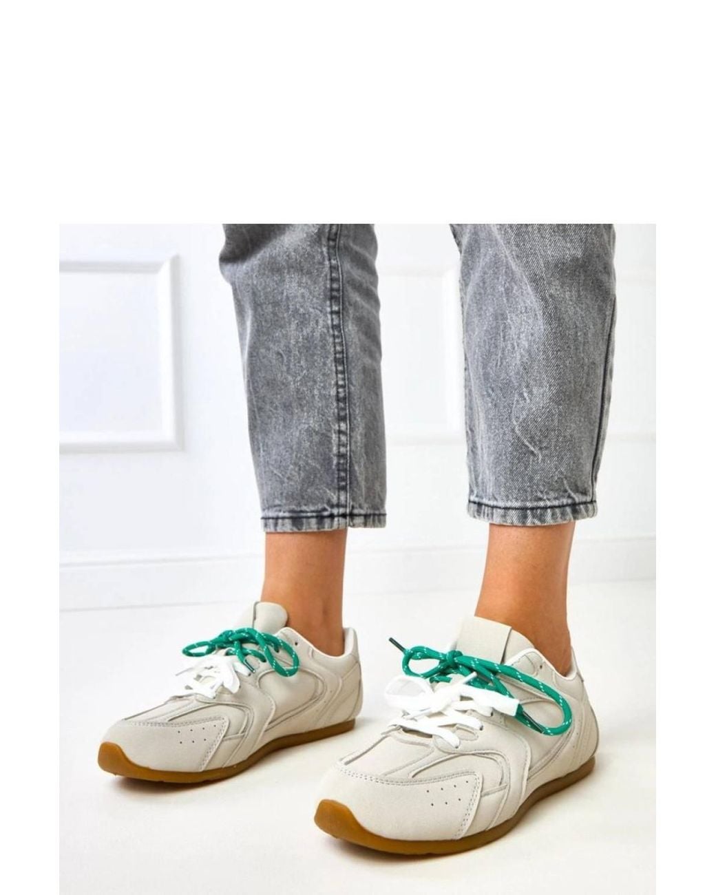 Love Lace Gray Sporty Lace Up Suede Trainers With Accent Low Everyday