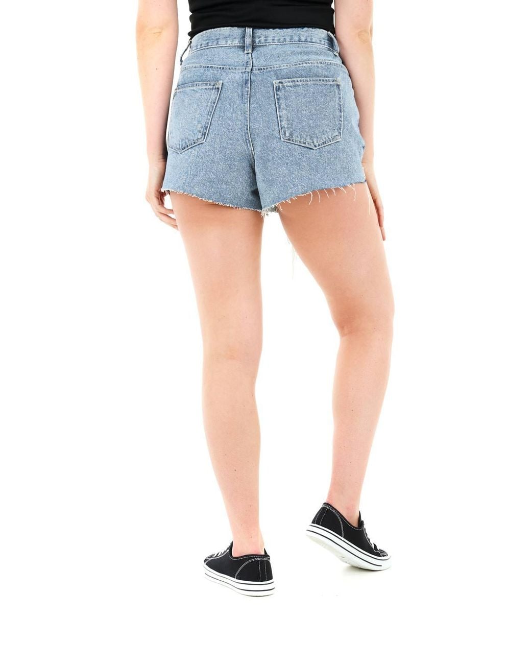 Smart Living Blue Rip Hemline Distressed Denim Shorts