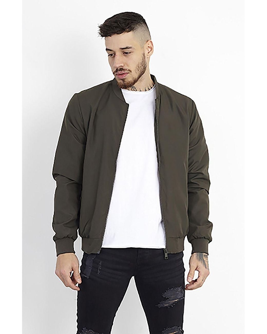 Brave Soul Gray Bomber Jacket for men