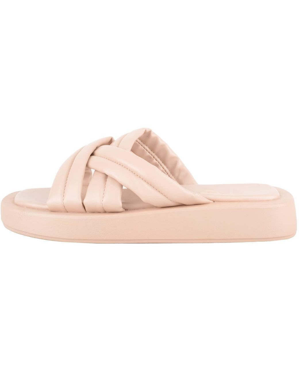 Absolute Footwear Pink Chunky Cross Over Summer Holiday Beach Sliders Sandals