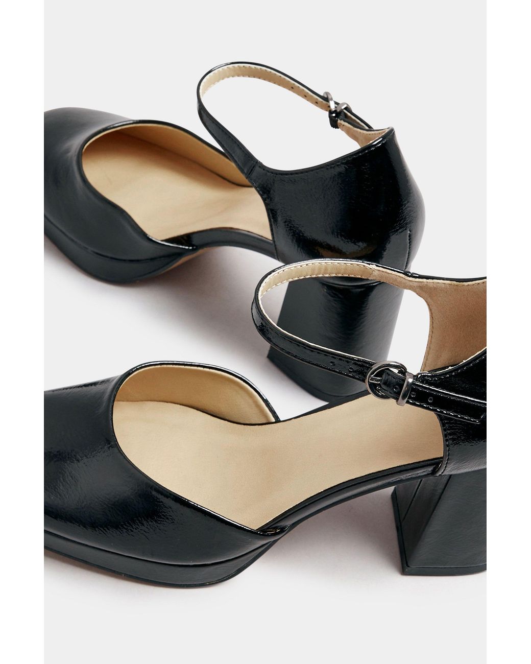 Yours Black Extra Wide Fit Court Heels