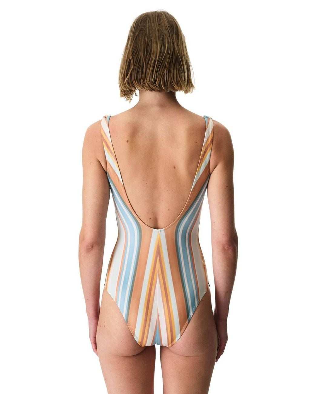 Penti Gray Kourtney Minimal Striped Swimsuit