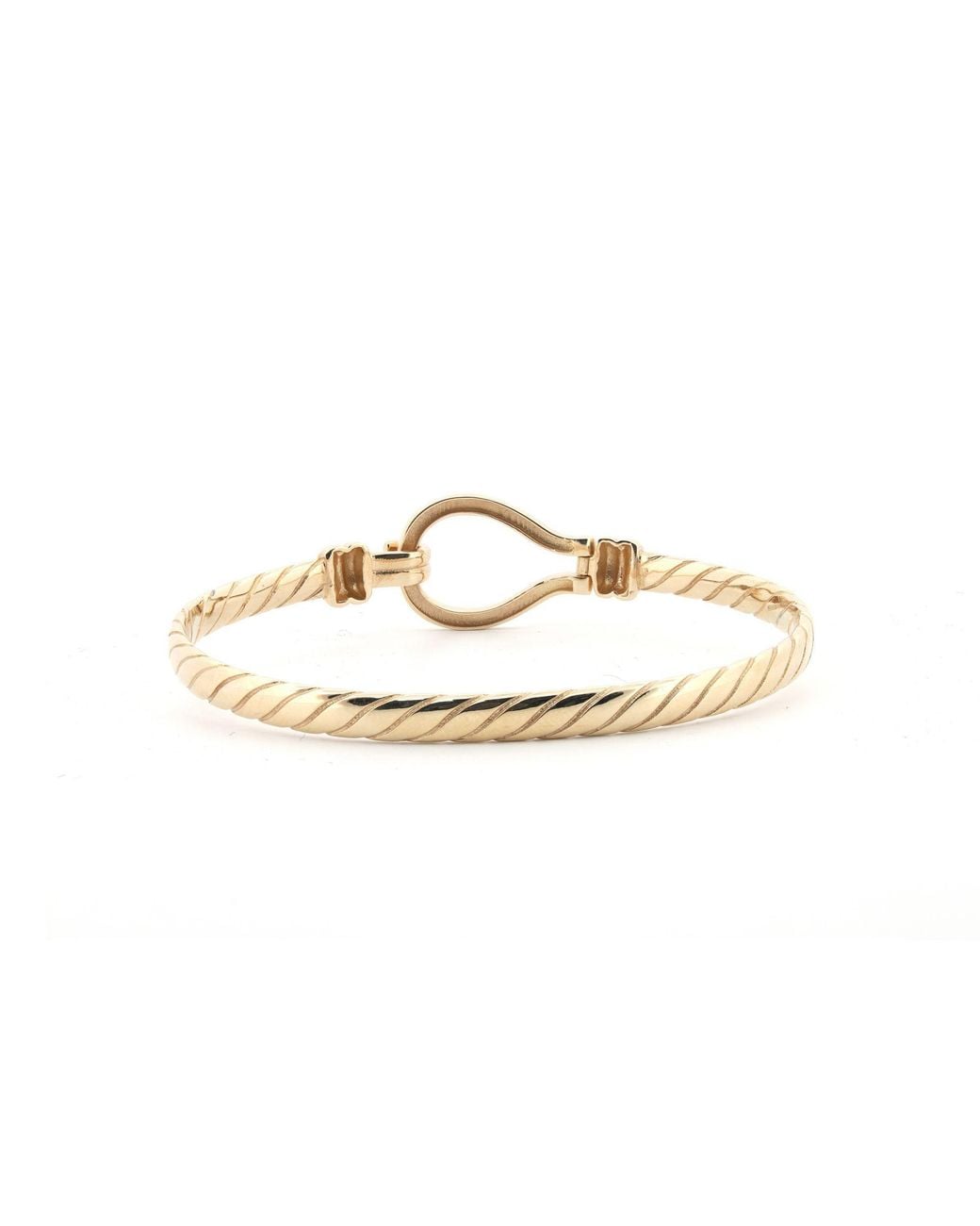 Jewelco London Metallic 9Ct Hook Noose Rope Loop Stirrup 4Mm Bangle Bracelet